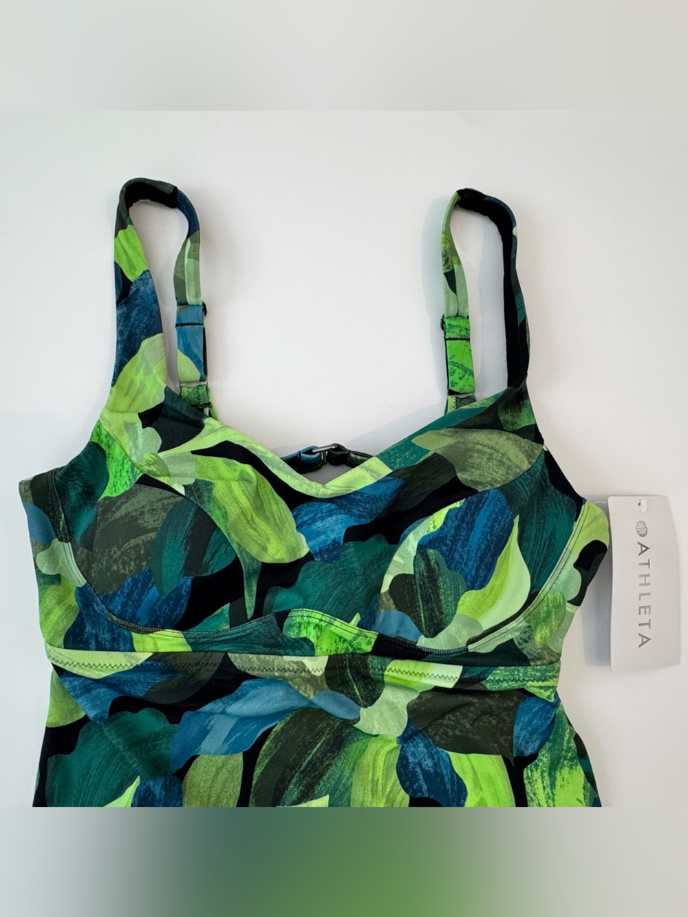 Athleta Bondi Bra Cup Tankini Top | Liana Floral Green | Size 38 B/C - Picture 2 of 6